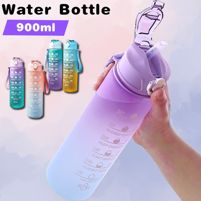 900ml Water Bottle - Stay Hydrated and Motivated On-the-Go