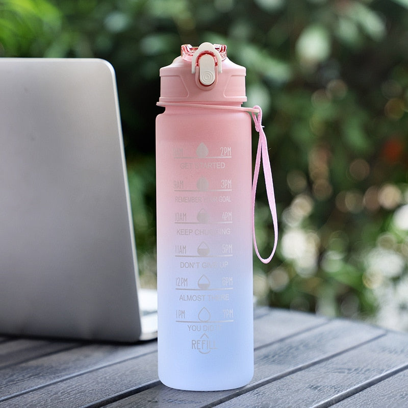 Hit your daily hydration goals with this motivational water bottle