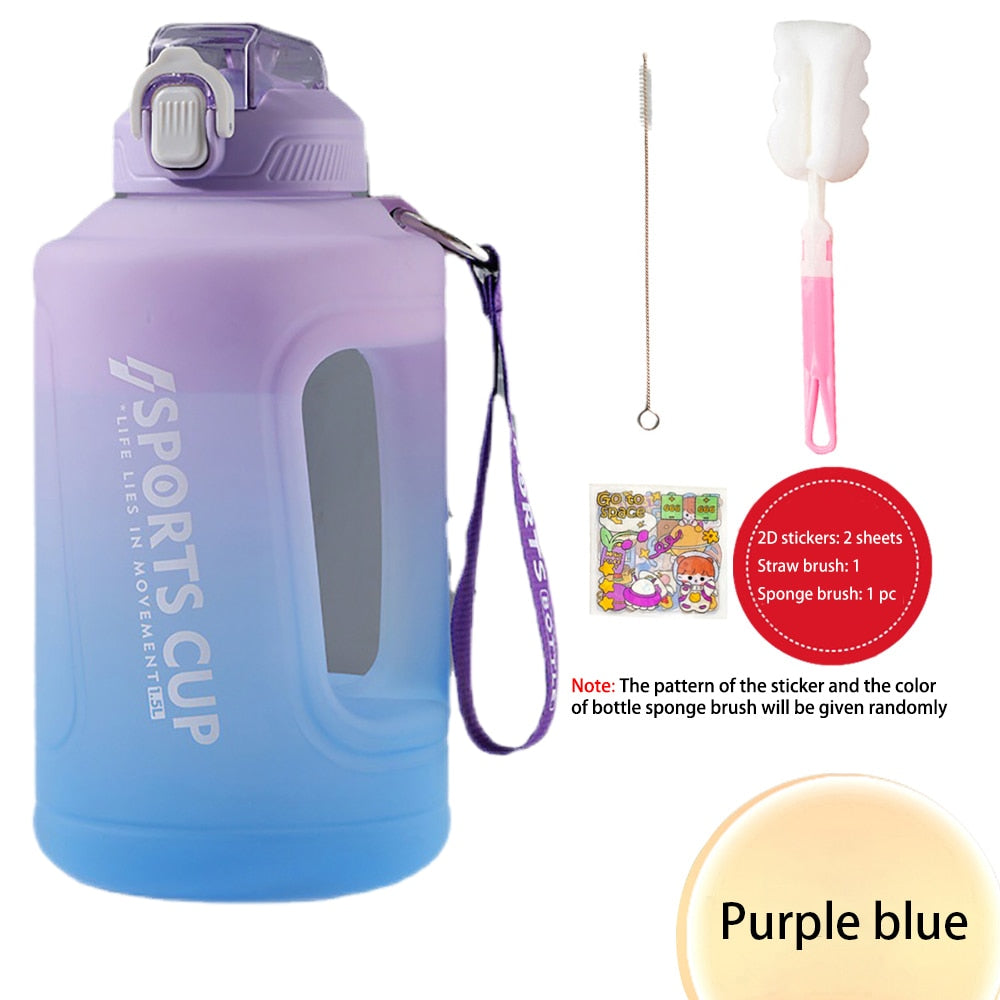 Silicone Fitness Hydration Water Bottle with Straw