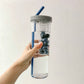 Fruits Filter Water Bottle with Straw