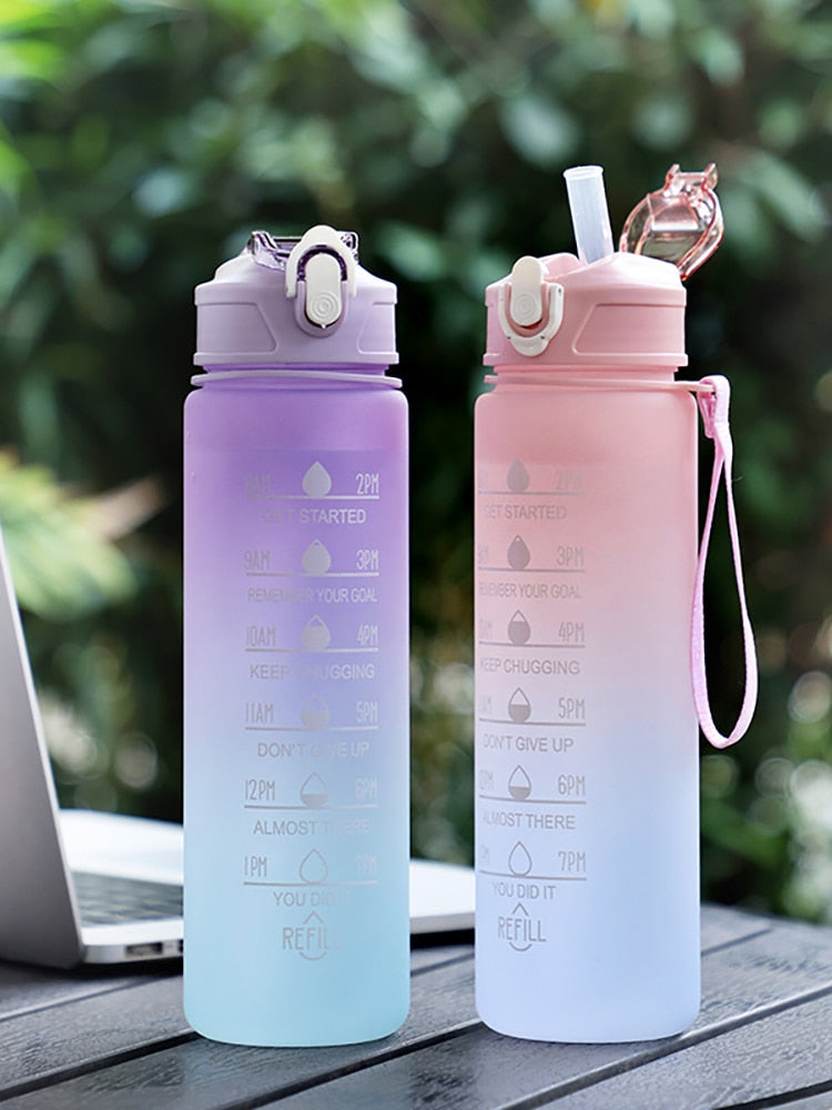 Hit your daily hydration goals with this motivational water bottle