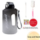 Silicone Fitness Hydration Water Bottle with Straw