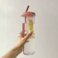 Fruits Filter Water Bottle with Straw