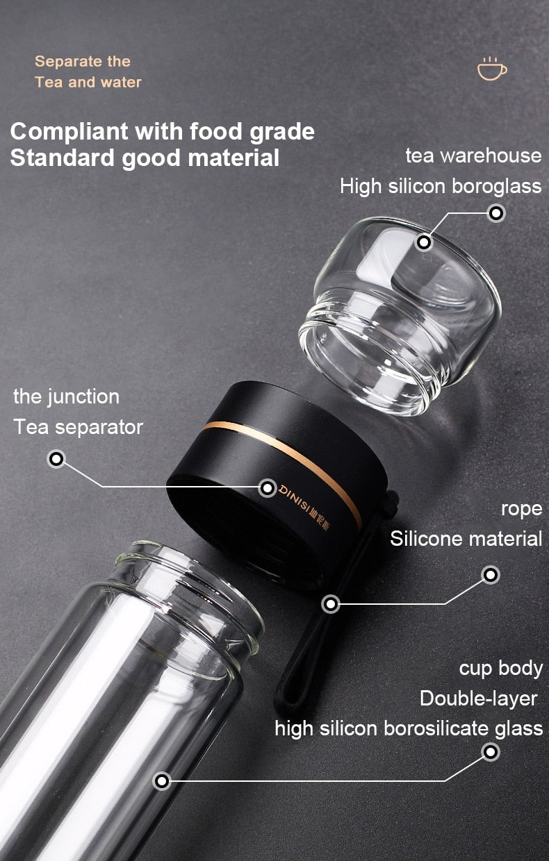 Glass Infuser Water Bottle